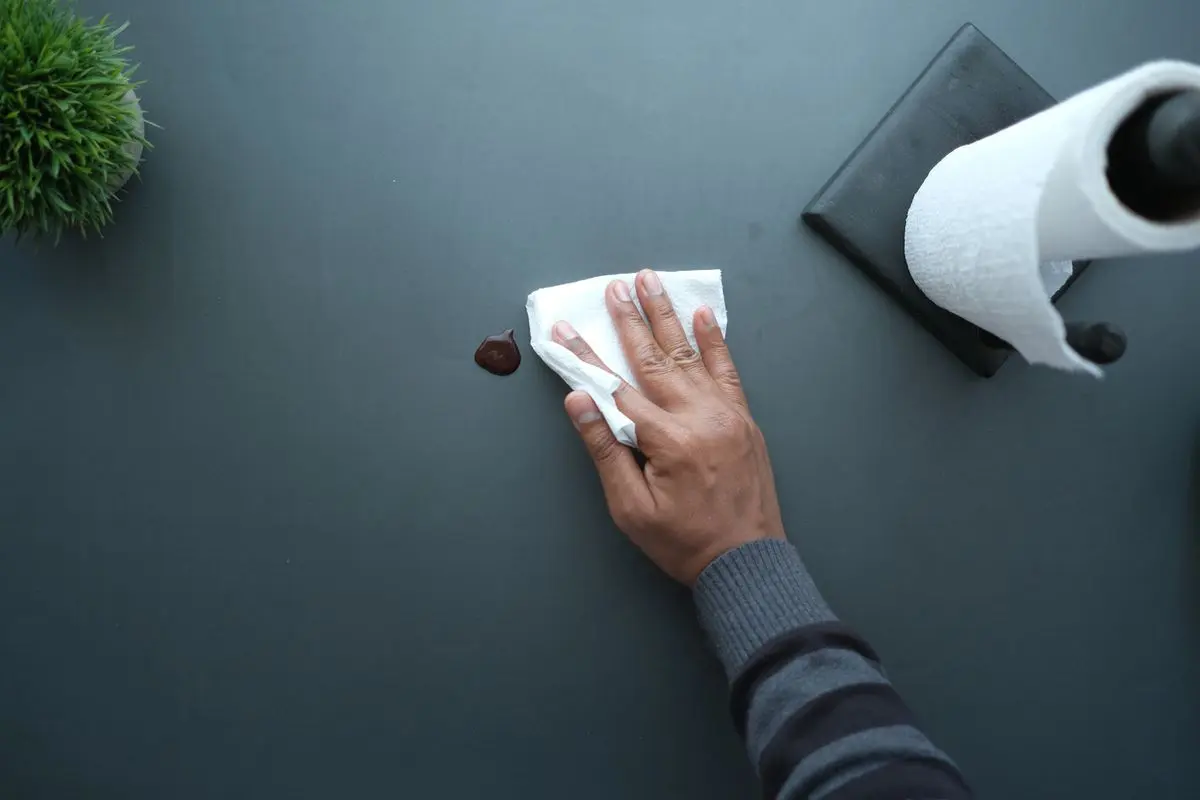 Blue roll kitchen paper towel